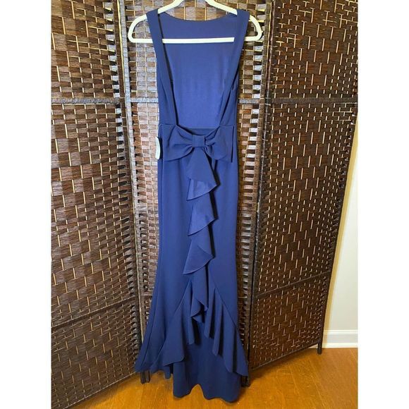Navy Formal Dress in a 3/4 from Dillards - Picture 3 of 6